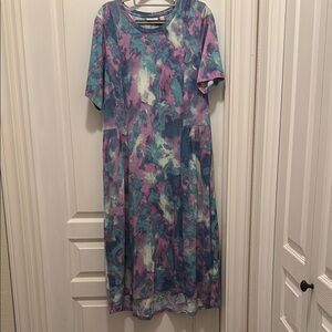 LOGO by Lori Goldstein Tie-Dye Midi Dress